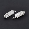 Natural Quartz Crystal Copper Wire Wrapped Pendants G-F733-05G-5