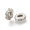 Infinity Brass Micro Pave Clear Cubic Zirconia European Beads KK-Z156-11P-1