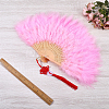 Plastic & Feather Folding Fan AJEW-WH20130-171B-3
