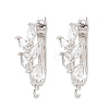Brass Micro Pave Cubic Zirconia Hoop Earring Findings CU-CBAB5B4-06P-1