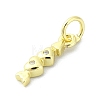 Heart Theme Brass Micro Pave Cubic Zirconia Charms KK-H475-56G-10-2