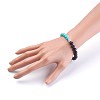 Natural Black Agate Stretch Bracelets BJEW-JB03934-01-3