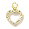 Rack Plating Brass Micro Pave Clear Cubic Zirconia Pendants KK-Z039-15G-1