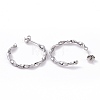 201 Stainless Steel Wave C-shape Stud Earrings with 304 Stainless Steel Pins EJEW-G298-03P-2