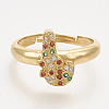 Brass Cubic Zirconia Pendants & Stud Earrings & Adjustable Rings Jewelry Sets SJEW-S043-14-2