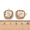 Printed Style 304 Stainless Steel Square Pendants STAS-T071-25B-G-3