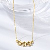 Brass Glass Triple Star Pendant Necklaces KK-CBAB173-03G-06-3