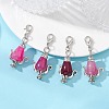 Natural Crackle Agate Teapot Pendant Decorations HJEW-JM04734-01-1