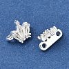 Brass Micro Pave Clear Cubic Zirconia 2-Loop Crown Spacer Bars KK-C258-16S-2