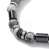 Synthetic Non-magnetic Hematite Faceted Column Beaded Bracelets BJEW-Q777-02-3