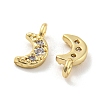 Rack Plating Brass Micro Pave Cubic Zirconia Charms KK-C038-02G-2