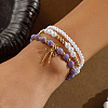 3Pcs 3 Styles Imitation Pearl & CCB Plastic Beads Stretch Bracelets WG0B162-01-1