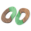 Opaque Resin & Walnut Wood Pendants RESI-S389-021A-C03-2