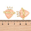 Brass Pave Clear Cubic Zirconia Connector Charms CU-CBA3D67-03G-04-3