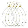 Rice Natural Shell and Round Glass Seed Beaded Necklaces for Women NJEW-MZ00153-2