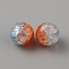 Two Tone Transparent Crackle Glass Beads GLAA-WH0038-15C-2
