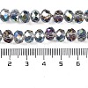 Half Rainbow Plated Faceted Rondelle Glass Beads Strands GLAA-A024E-HR01-3