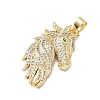 Brass Micro Pave Cubic Zirconia Pendants KK-F930-28B-G-2