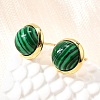 Brass Half Round Stud Earrings EJEW-Z124-02G-2