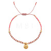 Natural Rhodonite Braided Bead Bracelet FR2657-10-1