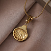 316 Surgical Stainless Steel with Imitation Pearl Shell Shape Pendant Necklaces for Women MG3658-4