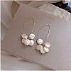 Alloy Pearl Bead Dangle Earrings FS-WG097D2-01-2