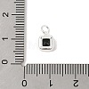 925 Sterling Silver Pave Cubic Zirconia Square Charms with Jump Rings and 925 Stamp STER-D288-05S-05-3