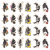 24Pcs 6 Style Gothic Theme Alloy Enamel Pendants FIND-SC0003-78-1