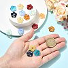 16Pcs 8 Colors Two Tone Handmade Lampwork European Beads LAMP-FS0001-83-4