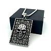 Vintage Punk 304 Stainless Stee Skull Medal Pendant Necklaces for Men TO1001-4