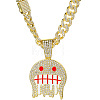Zinc Alloy Full Crystal Rhinestone Ghost Pendant Necklaces with Enamel for Men FS-WG94CB1-01-1