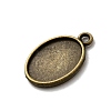Oval Two-Sided Alloy Pendant Cabochon Settings X-PALLOY-N0088-15AB-NF-2