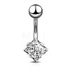 Clear Cubic Zirconia Belly Button Rings WG9960A-20-1