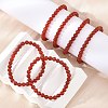 Natural Red Agate Beaded Stretch Bracelets BJEW-D446-B-26-4