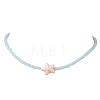 3Pcs 3 Colors Ocean Handmade Porcelain Starfish Glass Beaded Necklaces for Women NJEW-JN06392-4