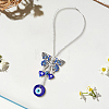 Handmade Lampwork Turkish Evil Eyes Pendant Decorations HJEW-GF0001-74-7