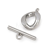 Oval 304 Stainless Steel Toggle Clasps STAS-L022-537P-2