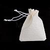 Polyester Imitation Burlap Packing Pouches Drawstring Bags ABAG-R005-17x23-21-2