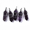 Natural Amethyst Pointed Pendants G-S359-197A-1