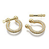 Brass Micro Pave Clear Cubic Zirconia D-Ring Anchor Shackle Clasps X-ZIRC-S066-047-NF-3