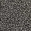 Dark Gray 11/0 Grade A Electroplated Glass Seed Beads X-SEED-Q008-F576-1