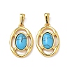 304 Stainless Steel with Synthetic Turquoise Pendants STAS-L309-21D-G-1