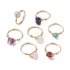 7Pcs 7 Styles Natural & Synthetic Gemstone Chip Finger Rings RJEW-JR00695-1