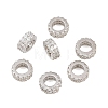 Brass Micro Pave Cubic Zirconia European Beads ZIRC-D026-07P-3