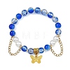 Alloy Butterfly Charm Bracelets BJEW-JB14139-5