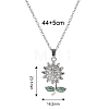 Brass Crystal Rhinestone Sunflower Pendant Necklaces JV9575-4