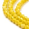 Opaque Solid Color Electroplate Glass Beads Strands EGLA-A039-P4mm-B05-3