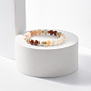 Natural Aventurine & Wood Round Beaded Stretch Bracelet BJEW-JB07805-2