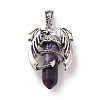 Natural Amethyst Pointed Pendants G-B042-04P-57-1