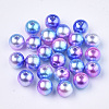 Rainbow ABS Plastic Imitation Pearl Beads X1-OACR-Q174-10mm-06-1